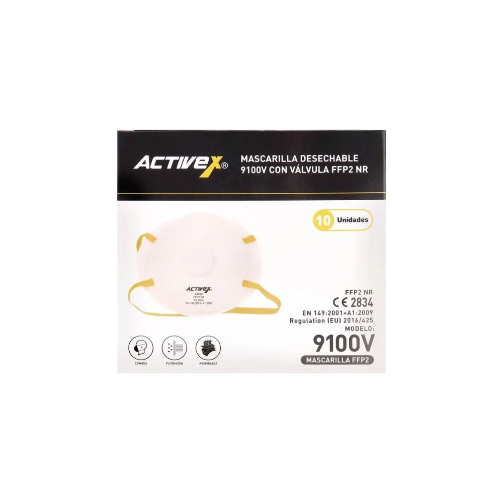 Mascarilla Activex 9100V con valvula FFP2 NR (10 unidades)