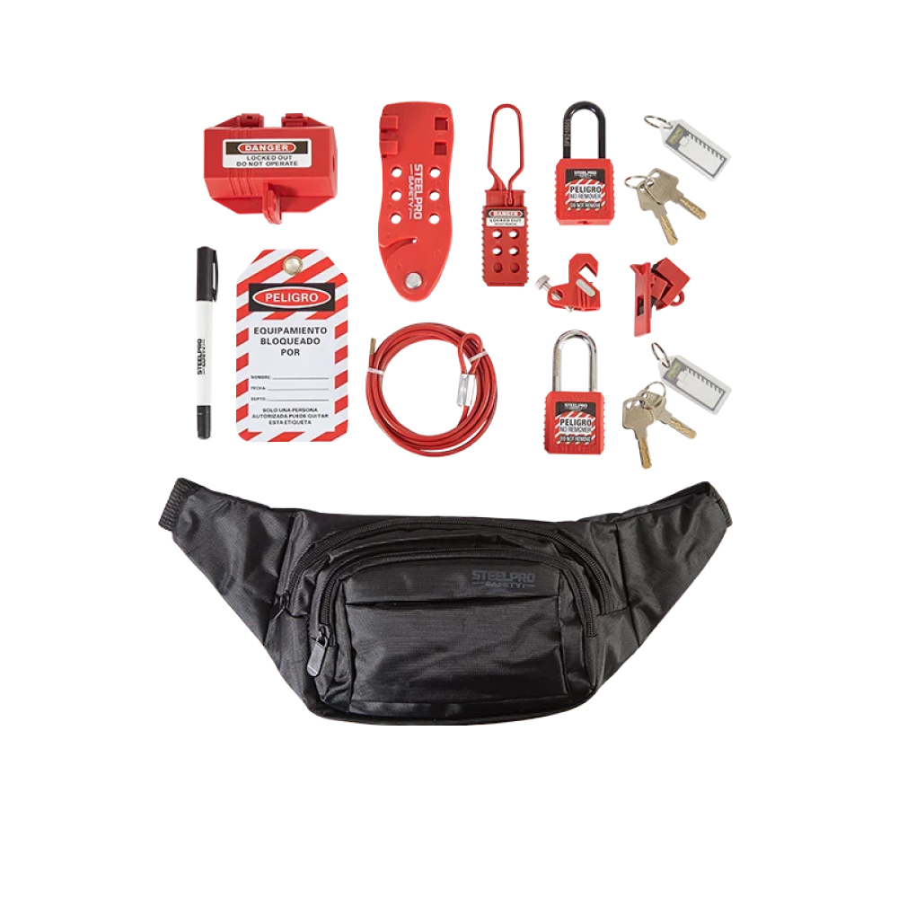 Bloqueo kit lock out tag out personal electricista Steelpro