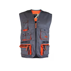 Chaleco Activex Geologo Gabardina Gris Naranjo Sin Mangas
