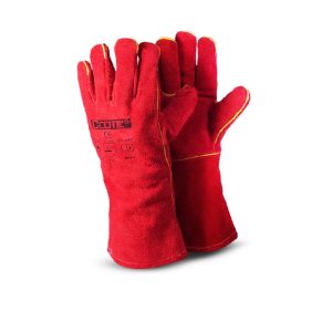 Guante Soldador 14 Pulgadas Carnaza Rojo As080 Clute