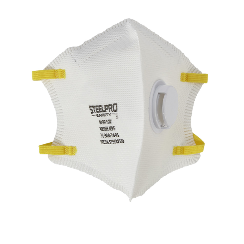 Respirador Descartable Plegable M9910V Blanco C/Válvula Steelpro